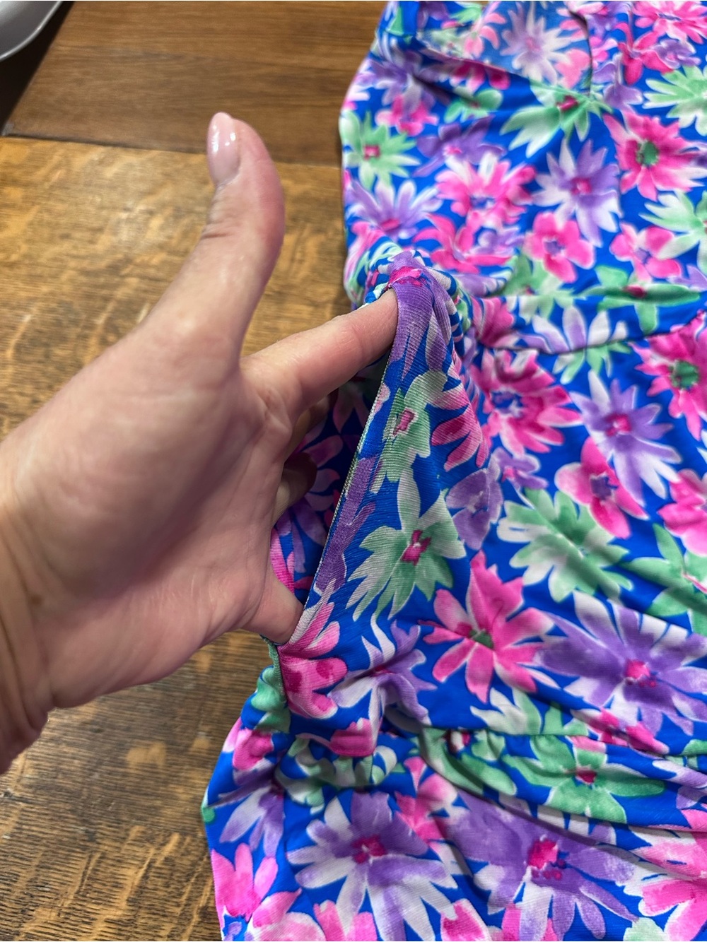 Dear Scarlett sz xl dress Blue with Pink & Green Flowers - Picture 6 of 8